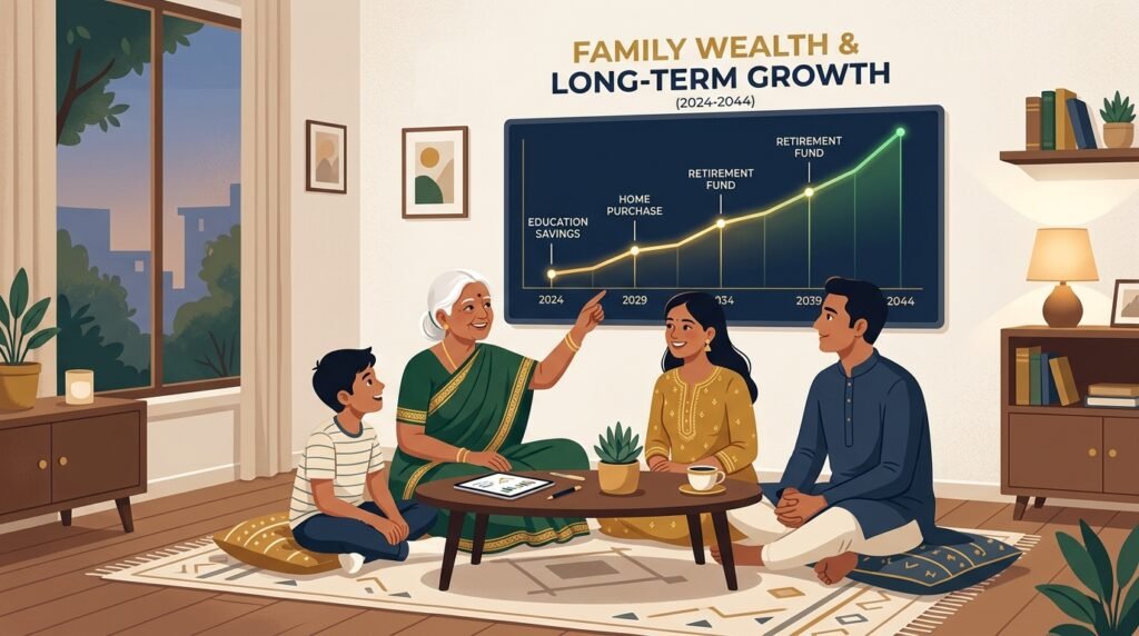 Family planning long-term financial goals together