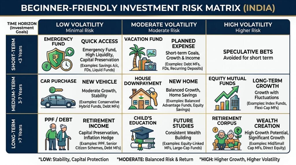 Risk and investment horizon matrix for mutual fund selection