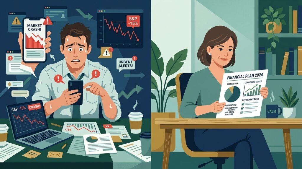  Panic investor versus disciplined investor during market correction