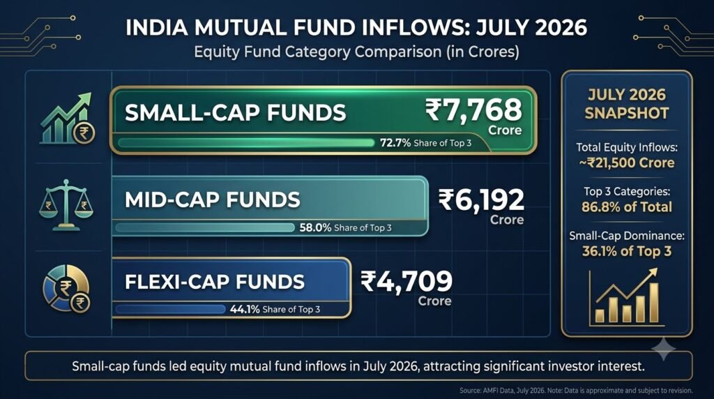 Small-cap mutual fund inflows July 2026