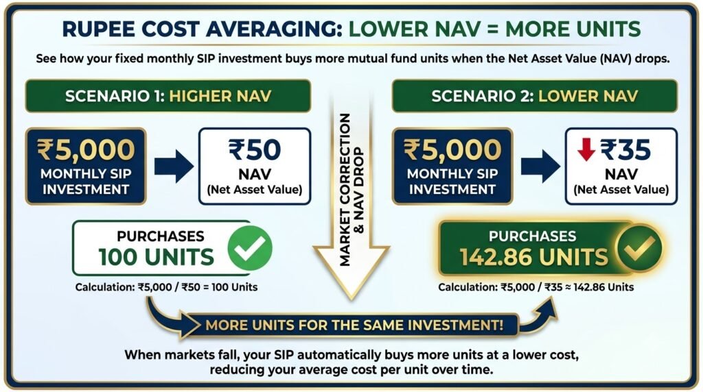 SIP units purchased when mutual fund NAV falls