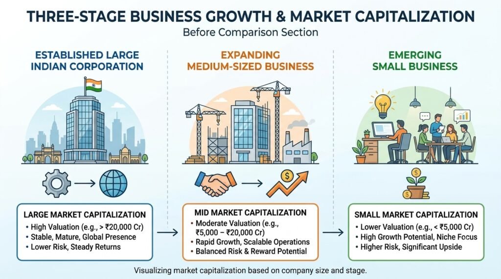 Three-stage business growth illustration